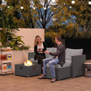 Outsunny 4 Seater Rattan Sofa Set With Footstool Thick Cushions