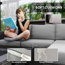 Outsunny 4 Seater Rattan Sofa Set With Footstool Thick Cushions