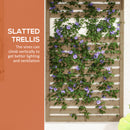 Outsunny Wall Mounted Plant Stands Set of 2 with Shelves and Slatted Trellis