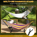 Outsunny Hammock Stand with Side Tray, Steel Frame Hammock Stand, Black