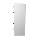 Yarmouth 5 Drawer Bedside Cabinet in Black & White Matt - Ready Assembled