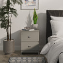 Yarmouth 2 Drawer Bedside Cabinet in Uniform Grey & Dusk Grey - Ready Assembled