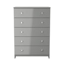 Yarmouth 5 Drawer Chest in Uniform Grey & Dusk Grey - Ready Assembled