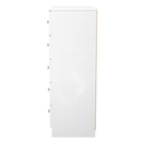 Yarmouth 5 Drawer Chest in White & White Matt - Ready Assembled