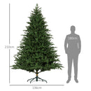 HOMCOM 7ft Prelit Artificial Christmas Tree w/ Lights for Party Decoration