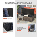 Outsunny Rattan Sofa Set Furniture with Storage - Brown