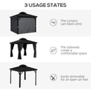 Outsunny 3 x 3.7m Aluminium Hardtop Gazebo Canopy 2 Tier Roof