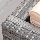 Outsunny Rattan Corner Sofa Set with Coffee Table - Beige