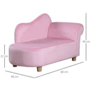 HOMCOM Kids Velvet-Like Chaise Lounge – Pink