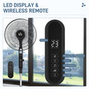 HOMCOM 12V DC Standing Fan with 75° Oscillation Mosquito Repellent Function