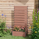 Outsunny Raised Garden Bed with Trellis and Drainage Hole, Planter Box, Brown