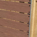 Outsunny Raised Garden Bed with Trellis and Drainage Hole, Planter Box, Brown