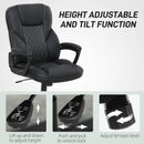 HOMCOM High Back Executive Office Chair with Adjustable Height Arms Black