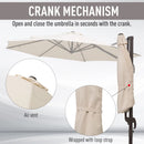 Outsunny Cantilever Parasol 3m - Beige