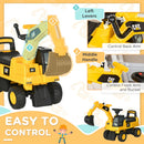 HOMCOM CAT Licensed Kids Ride on Digger-for Ages 1-3 Years