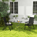 Outsunny 2PCS Folding Chair w/ Breathable Mesh Fabric Seat, Black and Grey