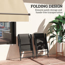 Outsunny 2PCS Folding Chair w/ Breathable Mesh Fabric Seat, Black and Grey