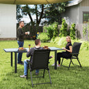 Outsunny 2PCS Folding Chair w/ Breathable Mesh Fabric Seat, Black and Grey