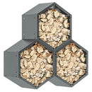 Outsunny Grey steel Firewood Log Rack Fireplace Log Holder for Indoor Outdoor