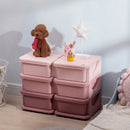 HOMCOM Kids Storage Unit, with Six Drawers - Pink