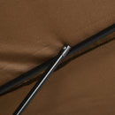 Outsunny 3x2m Patio Parasol Canopy Tilt Crank 6 Ribs Sun Shade Garden Brown