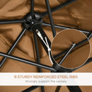 Outsunny 3x2m Patio Parasol Canopy Tilt Crank 6 Ribs Sun Shade Garden Brown