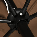 Outsunny 3x2m Patio Parasol Canopy Tilt Crank 6 Ribs Sun Shade Garden Brown
