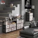 HOMCOM Bedroom Chest of Drawers 7 Drawer Dresser w/ Shelves