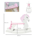 HOMCOM Children's Rocking horse- Pink and White