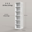 HOMCOM Set of 2 CD Storage Units with Adjustable Shelves, High Gloss White