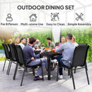 Outsunny 9 Pieces Patio Dining Set with Stackable Chairs
