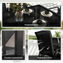Outsunny 9 Pieces Patio Dining Set with Stackable Chairs