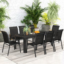 Outsunny 9 Pieces Patio Dining Set with Stackable Chairs