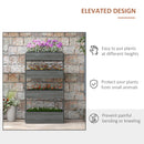 Outsunny Raised Garden Bed Wooden Plant Stand Grey