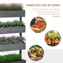 Outsunny Raised Garden Bed Wooden Plant Stand Grey