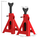 HOMCOM Axle Stands, Adjustable Car Jack Stands, Pack of 2 - Red