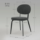 HOMCOM Set of 4 Sherpa Dining Chairs Boucle Kitchen Chairs