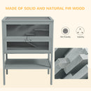 PawHut Wooden Hamster Cage w/ Storage Shelf, Openable Top for Gerbils, Grey