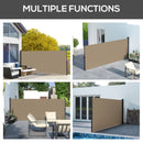 Outsunny Side Awning Retractable, Privacy Screen, 400x160cm