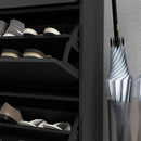 HOMCOM Shoe Storage Cupboard with 2 Flip Doors and Sliding out Drawer, Black