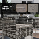 Outsunny Rattan Outdoor Dining Table and Chairs for 4 with Cushions, Grey