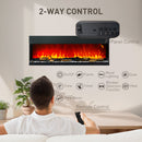 HOMCOM 152.4cm Electric Fireplace Recessed, Insert, Wall Mount, Freestanding