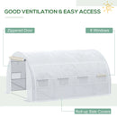 Outsunny Greenhouse Polytunnel 4x3x2m - White