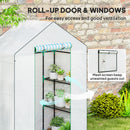 Outsunny Walk-in Greenhouse with, Outdoor Small Greenhouse, White