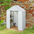 Outsunny Walk-in Greenhouse with, Outdoor Small Greenhouse, White