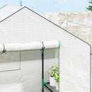 Outsunny Walk-in Greenhouse with, Outdoor Small Greenhouse, White