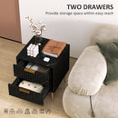 HOMCOM Bedside Table Bedside Cabinet with 2 Drawers for Bedroom