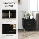HOMCOM Bedside Table Bedside Cabinet with 2 Drawers for Bedroom