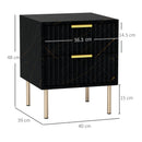 HOMCOM Bedside Table Bedside Cabinet with 2 Drawers for Bedroom