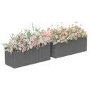 Outsunny Set of 2 Hanging Flower Boxes, 50 cm Long, Rattan Look